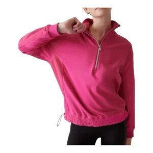 Athleta | Triumph Hybrid Half Zip Sweatshirt | Salvia Pink | Medium